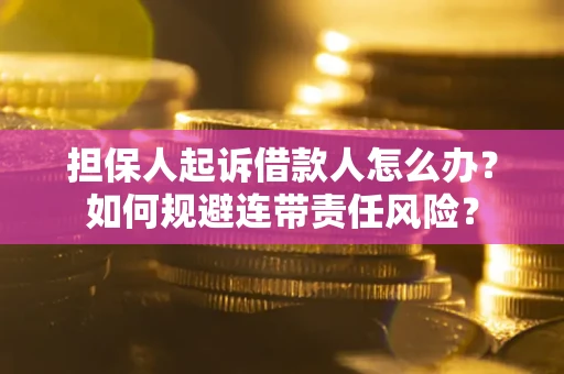 武汉担保人起诉借款人怎么办？如何规避连带责任风险？